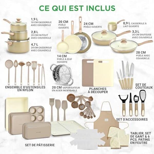 Découvrez notre test détaillé de la batterie de cuisine NutriChef 54 pièces : qualité, performances et durabilité pour équiper votre cuisine. 