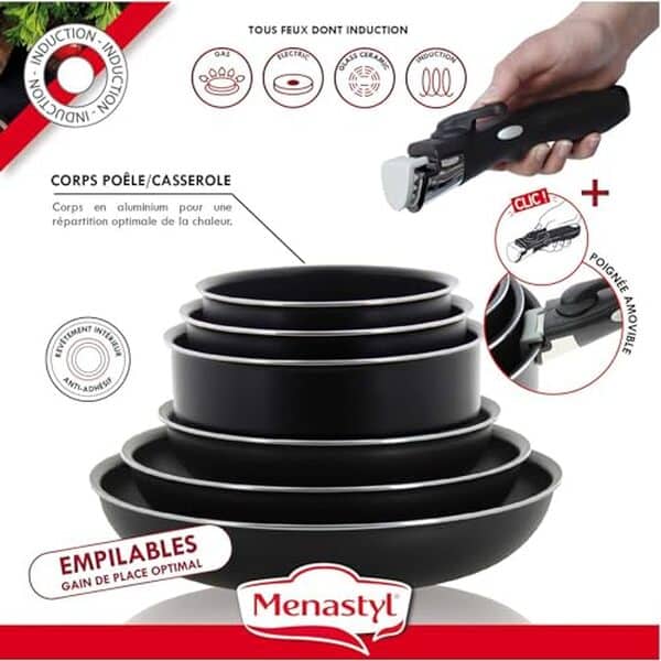 Découvrez notre test complet de la batterie de cuisine amovible Menastyl 8 pièces : performances, qualité et praticité pour votre cuisine.