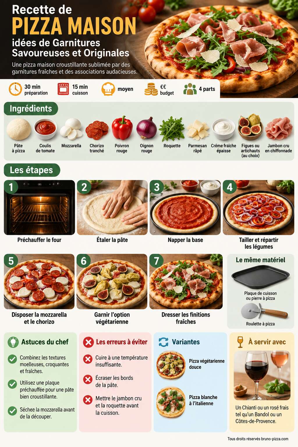 Fiche recette Recette de Pizza Maison : idées de Garnitures Savoureuses et Originales Fiche recette Recette de Pizza Maison : idées de Garnitures Savoureuses et Originales