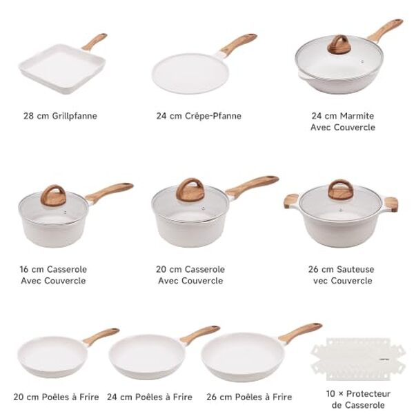 Découvrez notre test complet de la batterie de cuisine induction JEETEE 23 pcs : performance, qualité et durabilité de cet ensemble de casseroles et poêles.