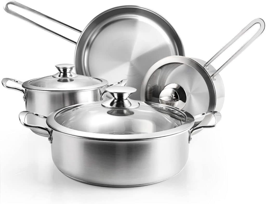 Test batterie de cuisine Wodillo en acier inoxydable 3 couches