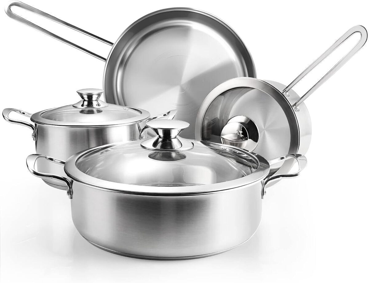 Test batterie de cuisine Wodillo en acier inoxydable 3 couches