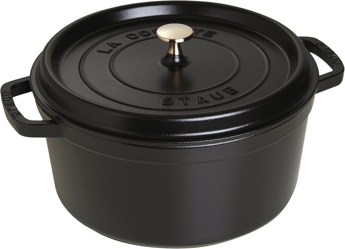 Test de la cocotte Staub 1102825 ronde 7 QT - noir (matt) 28 cm