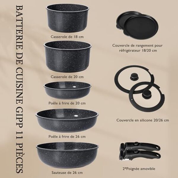 Découvrez notre test détaillé du set de cuisine GiPP 11 pièces. Poêles et casseroles antiadhésives de qualité : avis complet, avantages et performances en cuisine.