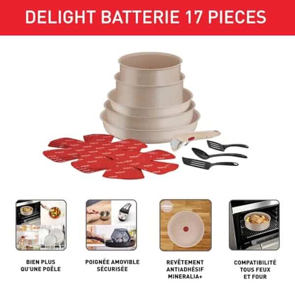 Découvrez notre test détaillé de la batterie Tefal Ingenio Delight 17 pièces : performances, avantages et inconvénients pour bien choisir votre batterie de cuisine.