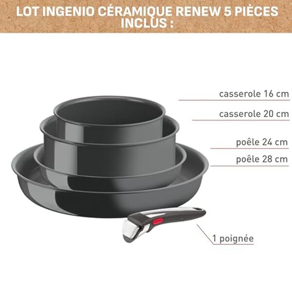 Découvrez notre test complet du set Tefal Ingenio Renew L26190022. Casseroles et poêles eco-conçues de qualité : caractéristiques, performances et avis détaillé.