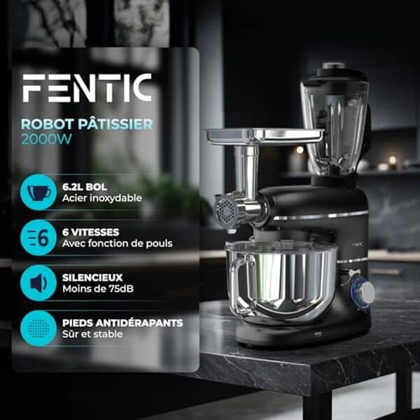 Découvrez notre test détaillé du robot pâtissier Fentic 6 en 1 : puissance, performances et polyvalence pour vos préparations culinaires.