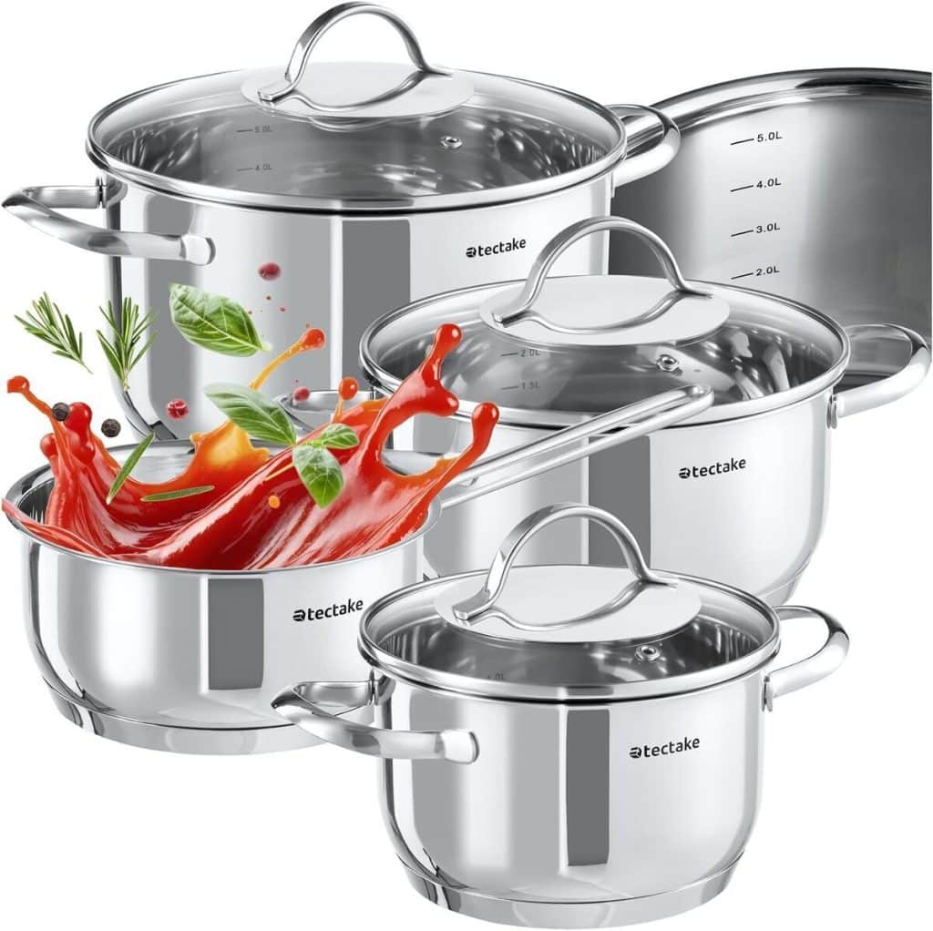 Test : batterie de cuisine inox Tectake 7 pièces