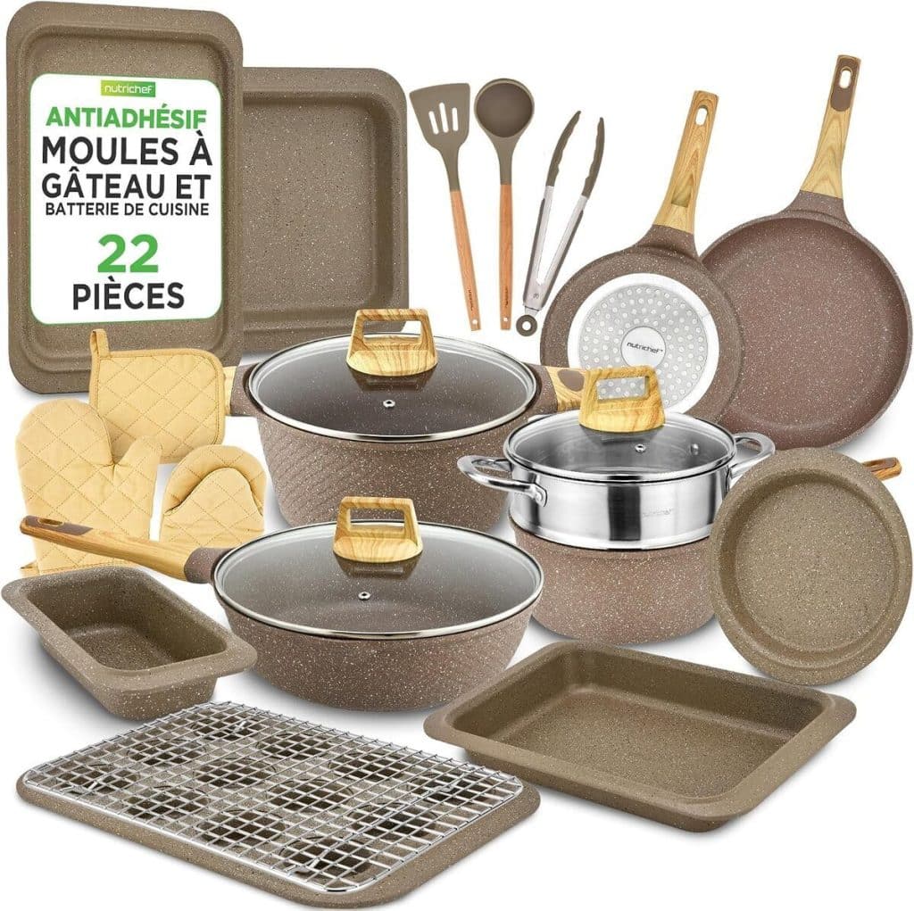 Test : batterie de cuisine NutriChef 22 pièces antiadhésive