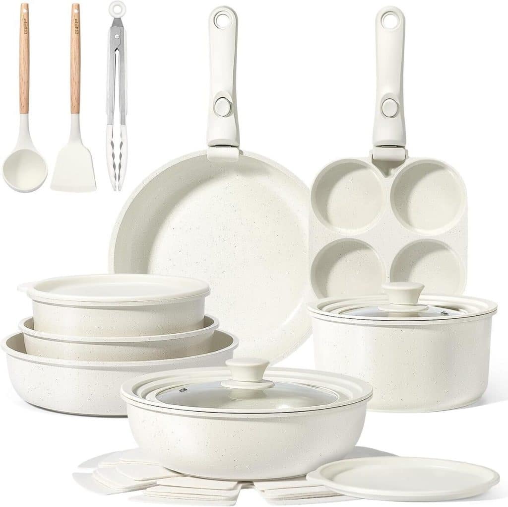 Test : batteries de cuisine GiPP 21 pièces avec poignée amovible