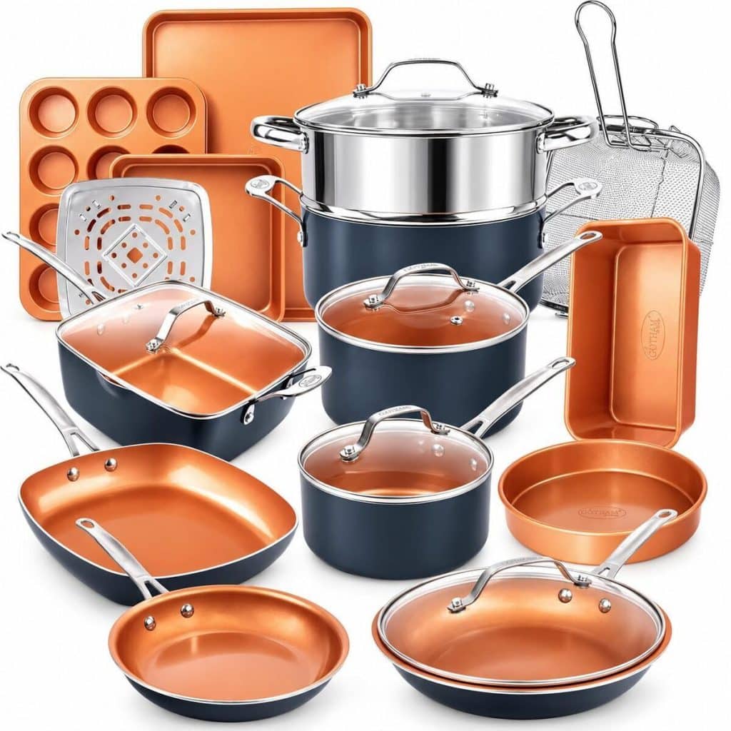 Test de la batterie de cuisine Gotham Steel : performance antiadhésive en cuivre