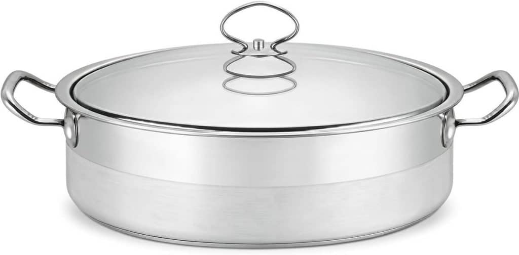 Test : marmite basse en acier inox 25L pour cuisine XXL