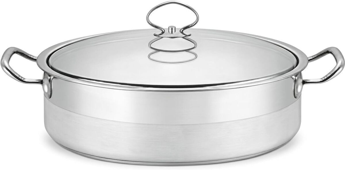 Test : marmite basse en acier inox 25L pour cuisine XXL